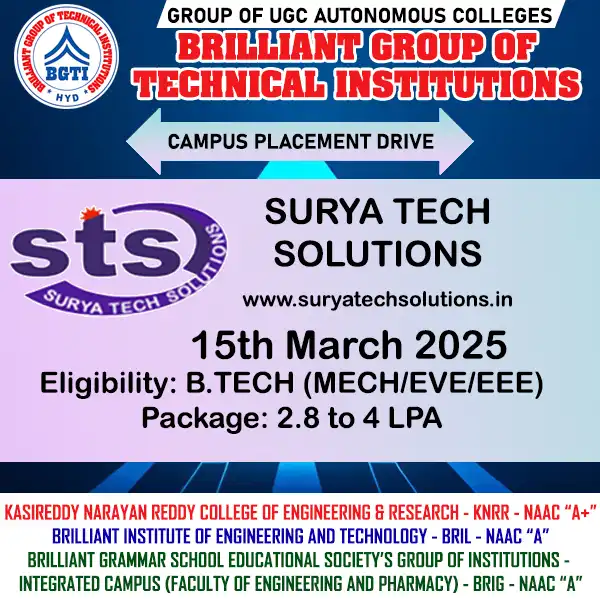 15th March 2025 - SuryaTech — BGTI Placement Drive
