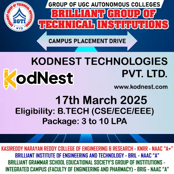 17th March 2025 - Kodnest — BGTI Placement Drive