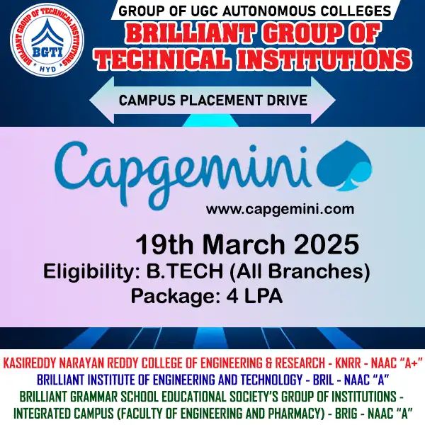 19th March 2025 Capgemini — BGTI Placement Drive