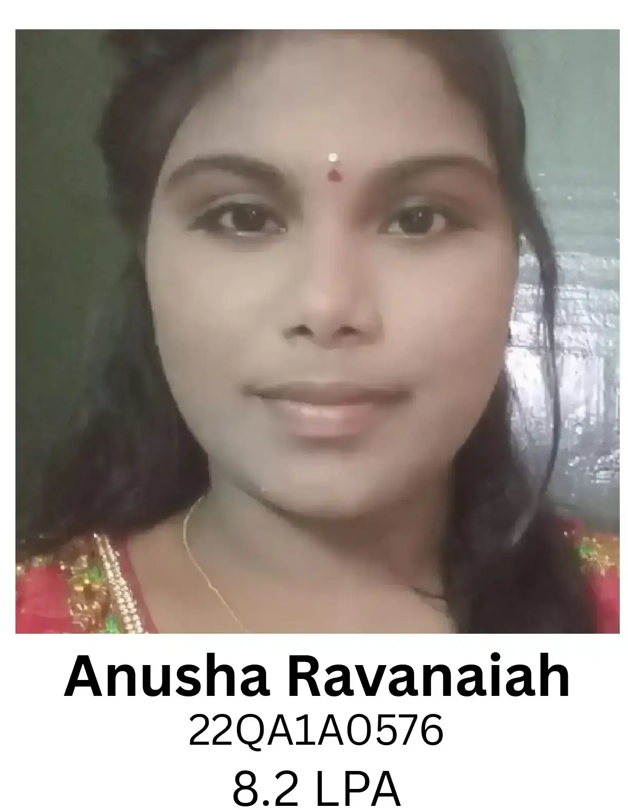 Anusha Ravanaiah placed at IT NOVA | BGTI