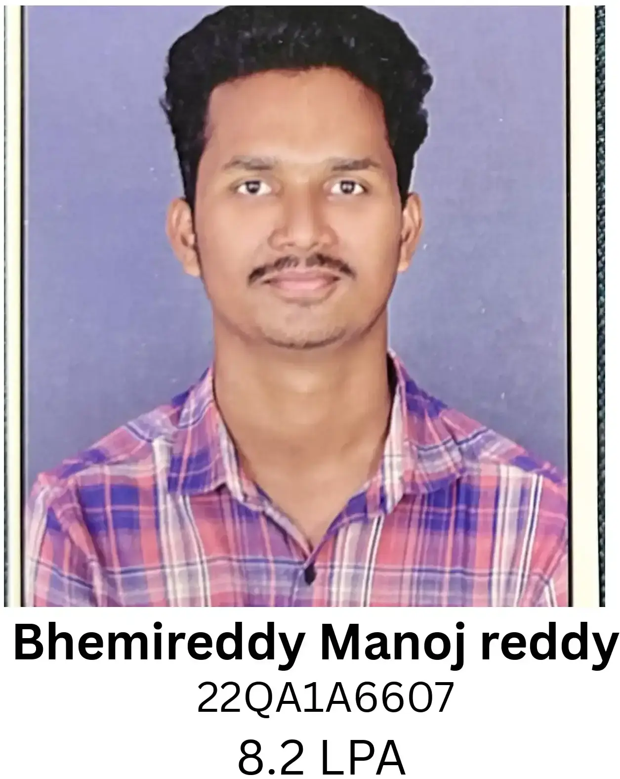 Bhemireddy Manoj Reddy placed at IT NOVA | BGTI