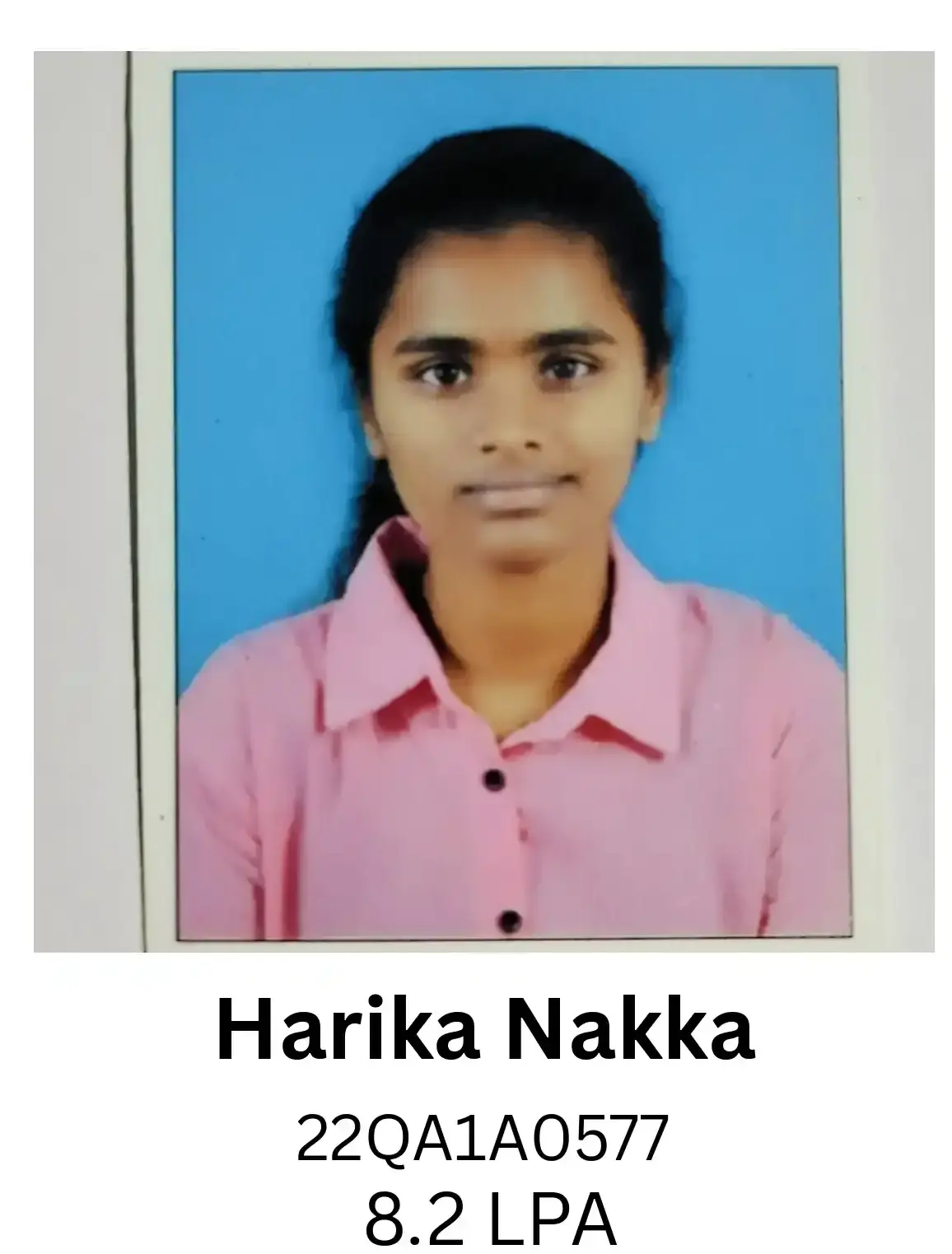 Harika Nakka placed at IT NOVA | BGTI