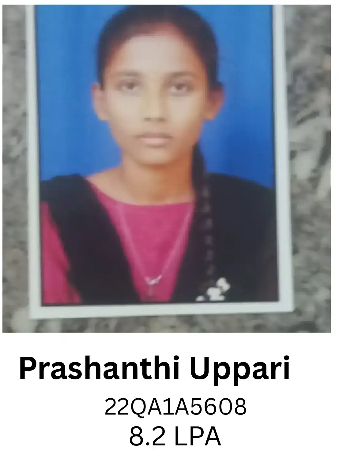 Prashanthi Uppari placed at IT NOVA | BGTI