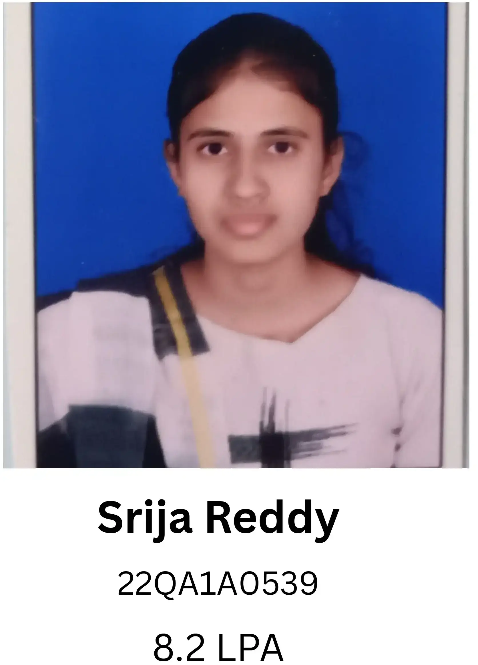 Srija Reddy placed at IT NOVA | BGTI
