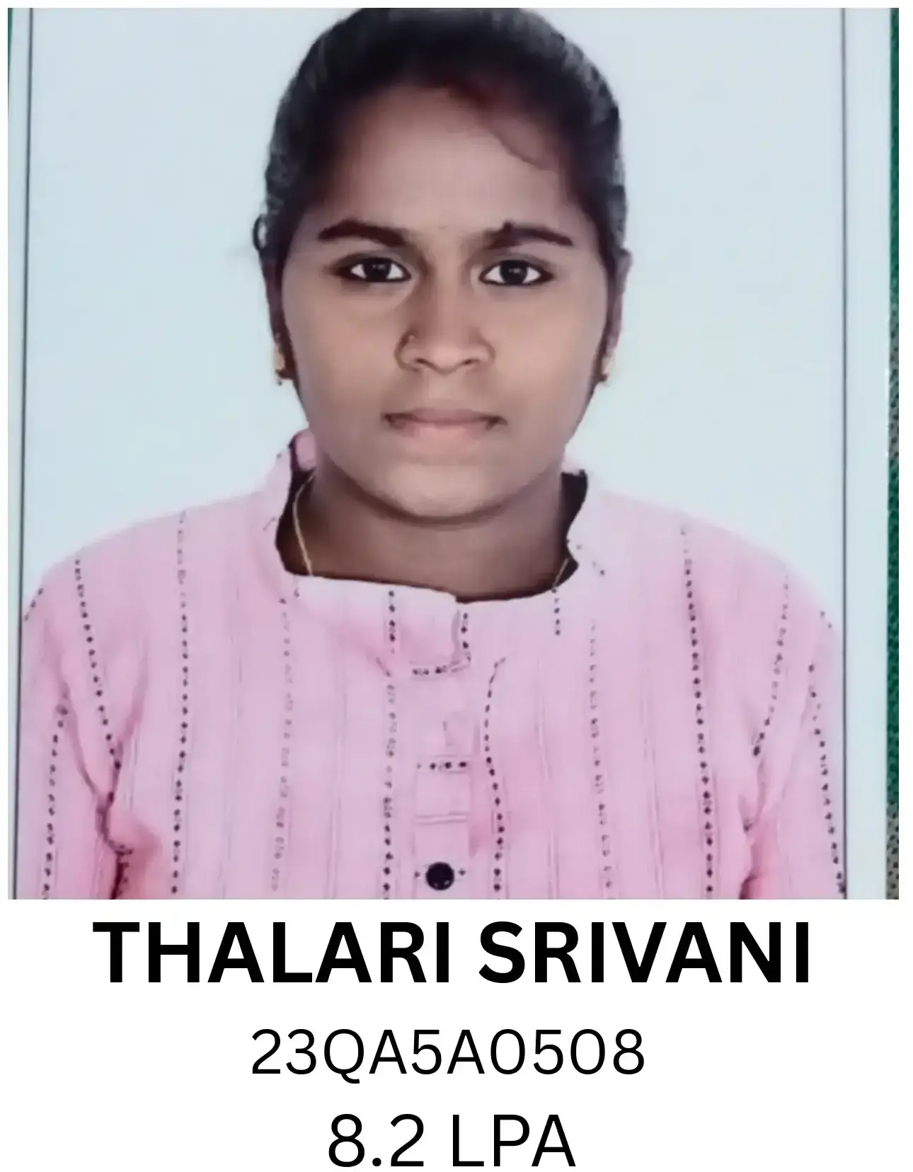 Thalari Srivani placed at IT NOVA | BGTI