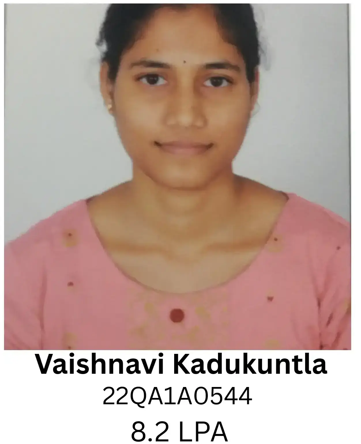 Vaishnavi Kadukuntla placed at IT NOVA | BGTI