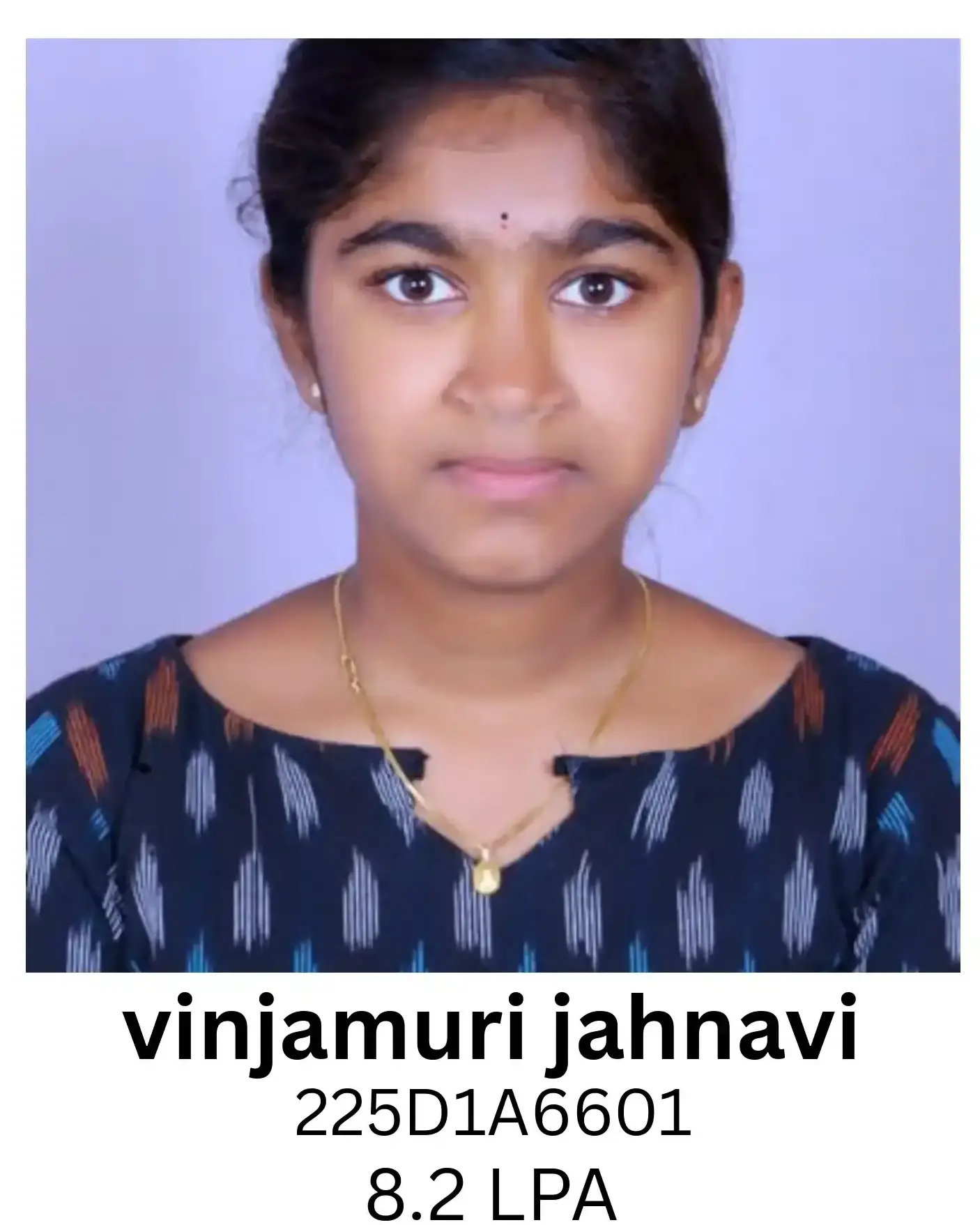 Vinjamuri Jahnavi placed at IT NOVA | BGTI