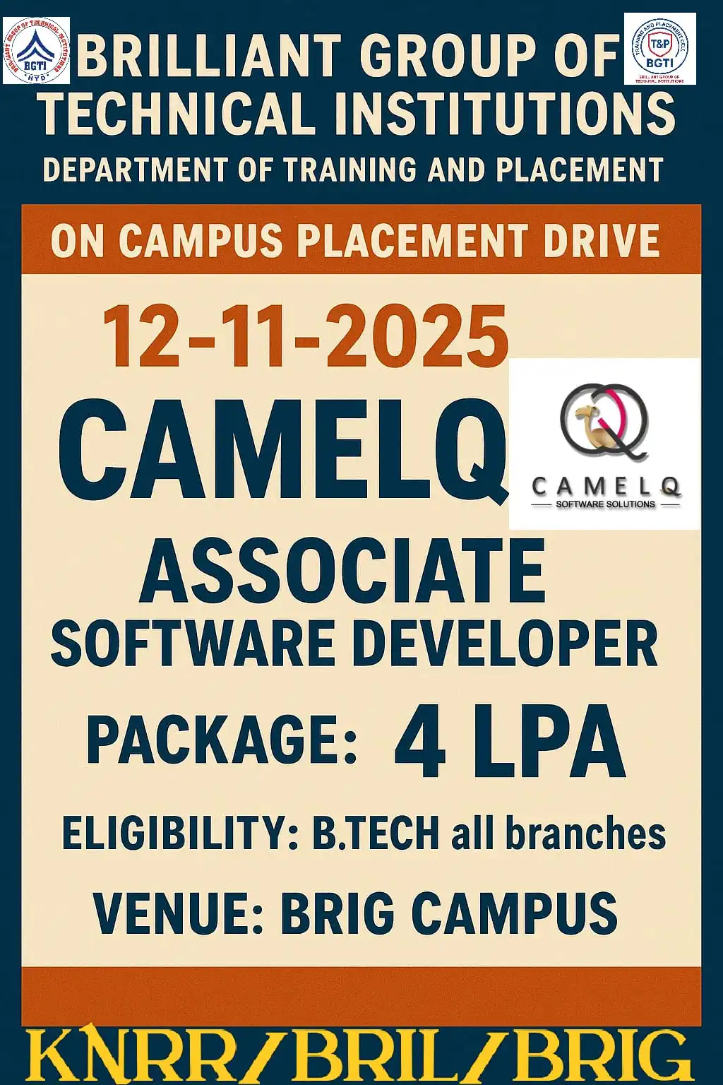 Camel- Q PLACEMENT DRIVE | BGTI